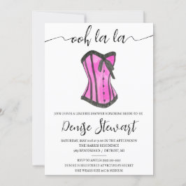 Invitación Ducha de lencería, negro, blanco, ducha de novia r