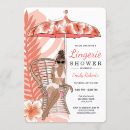 Invitación Ducha de Lencería Novia Afroamericana