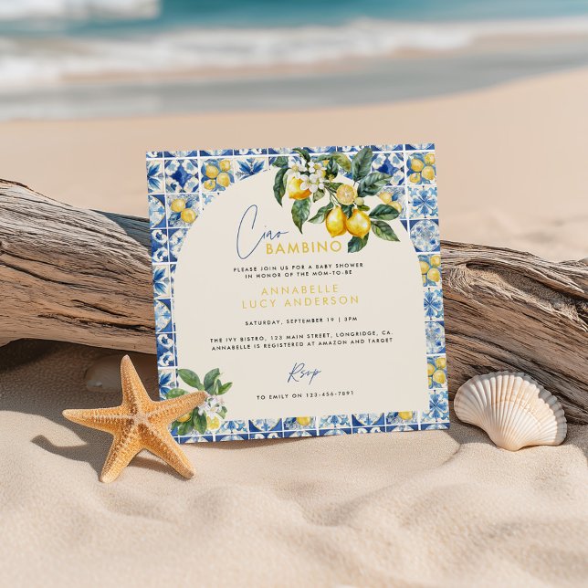 Invitación Ducha de limón greco de Ciao Bambino (Subido por el creador)