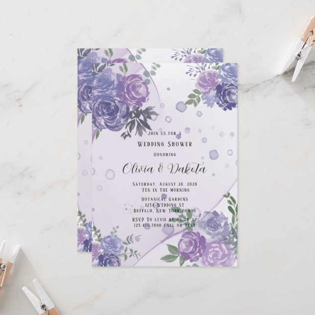 Invitación Ducha de matrimonio con tinta de alcohol de Pérez  (Anverso/Reverso In Situ)