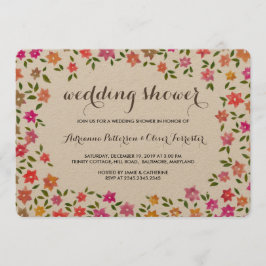 Invitación Ducha de matrimonio de flores rusticas