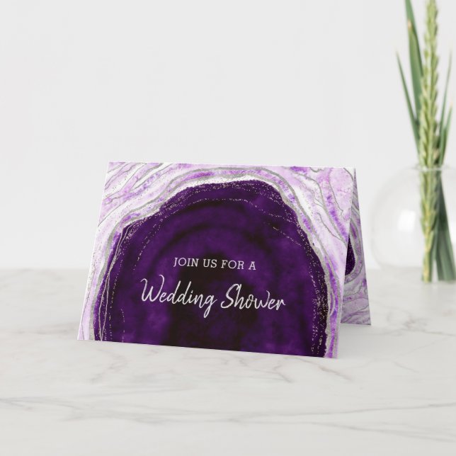 Invitación Ducha de matrimonio de pareja Amethyst Geode Slice (Anverso)