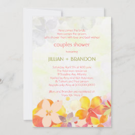 Invitación Ducha de matrimonio de parejas de flores de jardín