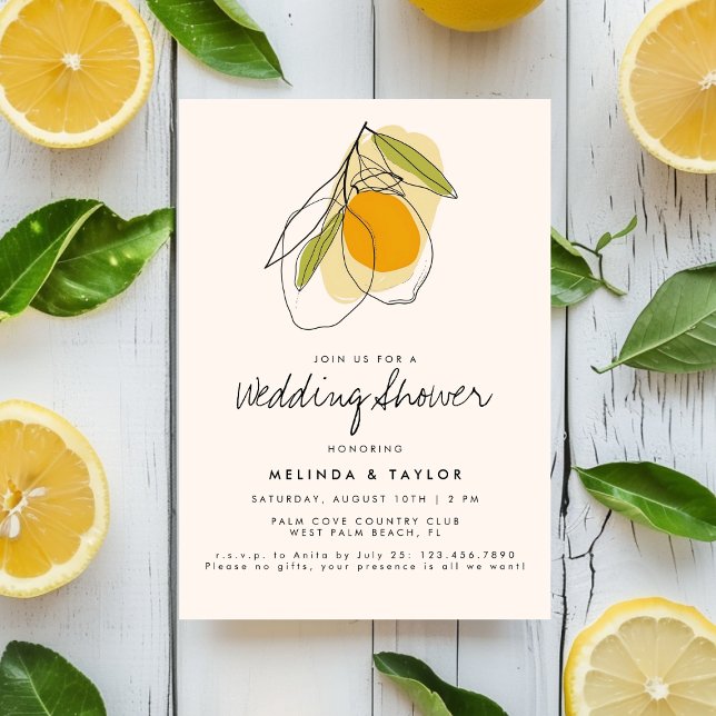 Invitación Ducha de matrimonio Minimalista moderno Citrus Lem (Subido por el creador)