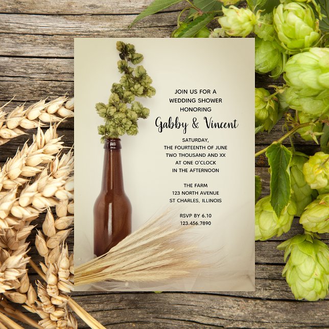 Invitación Ducha de matrimonio para cervecería de trigo y abu (Subido por el creador)