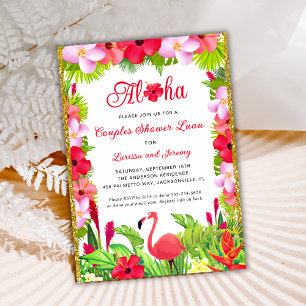 Invitación Ducha de matrimonio para parejas de Aloha Luau tro
