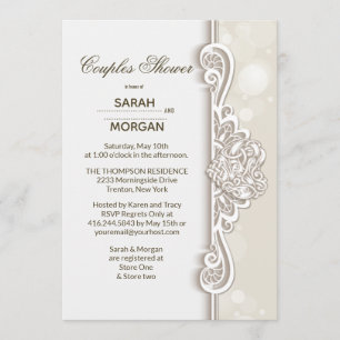 Invitación Ducha de matrimonio para parejas de encaje irlande