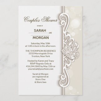 Invitación Ducha de matrimonio para parejas de encaje irlande