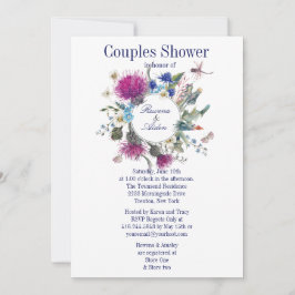 Invitación Ducha de matrimonio para parejas de flores silvest