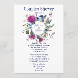 Invitación Ducha de matrimonio para parejas de flores silvest