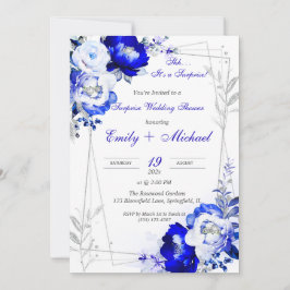 Invitación Ducha de matrimonio Royal Blue personalizada