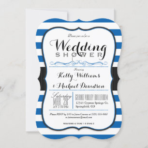 Invitación Ducha de matrimonio Royal Blue & White Couples