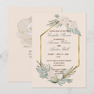 Invitación Ducha de matrimonio Sage Green y Rubor Couples