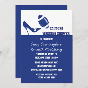 Invitación Ducha de matrimonio temática azul y blanca