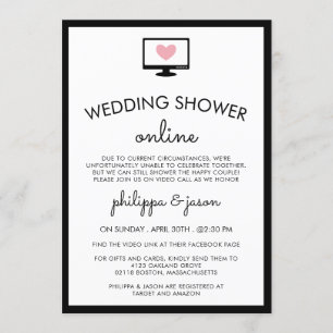 Invitación Ducha de matrimonio virtual de pareja virtual de c