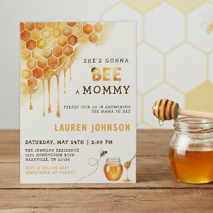 Invitación Ducha de miel de abeja acuarela