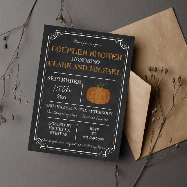 Invitación Ducha de Naranja de calabaza de Halloween (Subido por el creador)