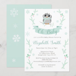 Invitación Ducha de nene de invierno de chile cute neutra de 