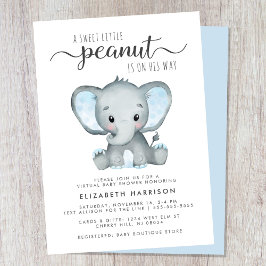 Invitación Ducha de niño pequeño elefante virtual