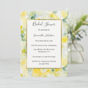 Invitación Ducha de Novia Abstracta de Limón Amarillo