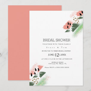 Invitación Ducha de Novia Abstracta y Moderna de Sandía con A