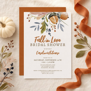 Invitación Ducha de Novia Acuarela Otoño Amor