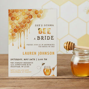 Invitación Ducha de Novia Acuarela Panal de Abeja