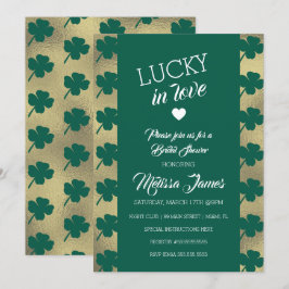 Invitación Ducha de Novia Afortunada de San Patricio Verde Tr