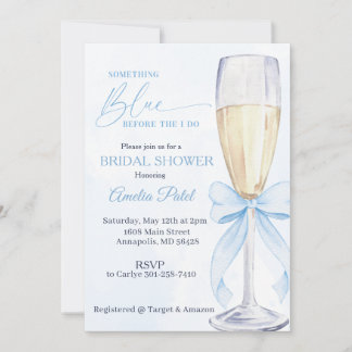 Invitación Ducha de Novia Algo Azul