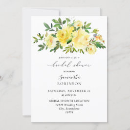 Invitación Ducha de novia amarilla floral
