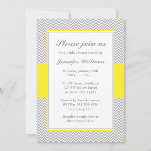 Invitación Ducha de novia amarilla y gris