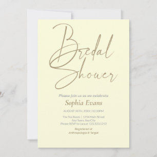 Invitación Ducha de novia amarillo dorada dorada plateada y m