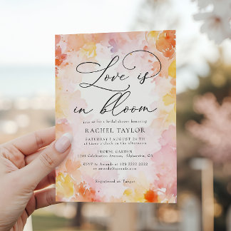 Invitación Ducha de Novia Amor Floral Acuarela en Flor