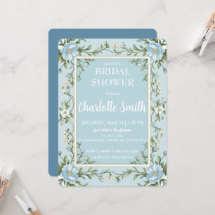 Invitación Ducha de novia antigua de Chinoiserie azul y blanc
