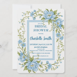 Invitación Ducha de novia antigua de Chinoiserie azul y blanc