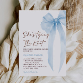 Invitación Ducha de Novia Arco Azul Ella Está Atando El Nudo