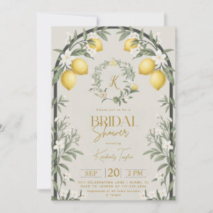 Invitación Ducha de Novia Arco Floral Limones Italianos
