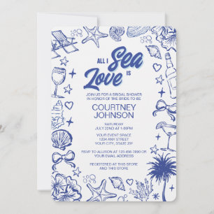 Invitación Ducha de Novia Azul Caprichoso Todo Lo Que Veo Es 