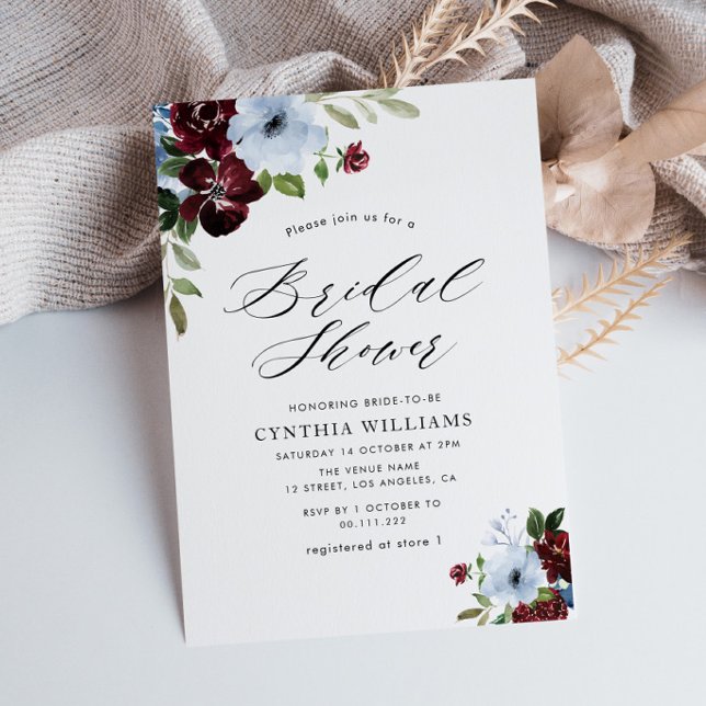 Invitación ducha de novia azul polvorienta (Subido por el creador)