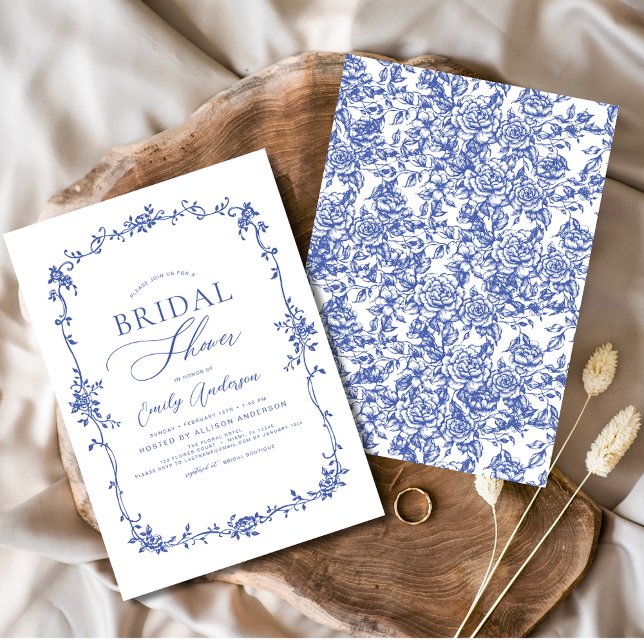 Invitación Ducha de novia azul turbulenta de época victoriana (Subido por el creador)