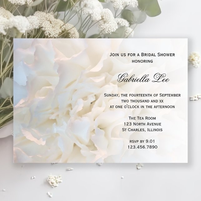 Invitación Ducha de novia blanca floral (Subido por el creador)