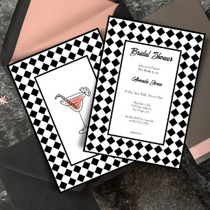 Invitación Ducha de novia blanca simple y moderna