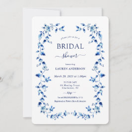 Invitación Ducha de novia Blue & White Delft
