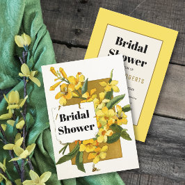 Invitación Ducha de novia boda floral jazmín amarillo
