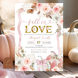 Invitación Ducha de novia Boho Coquette Pink Pumpkin