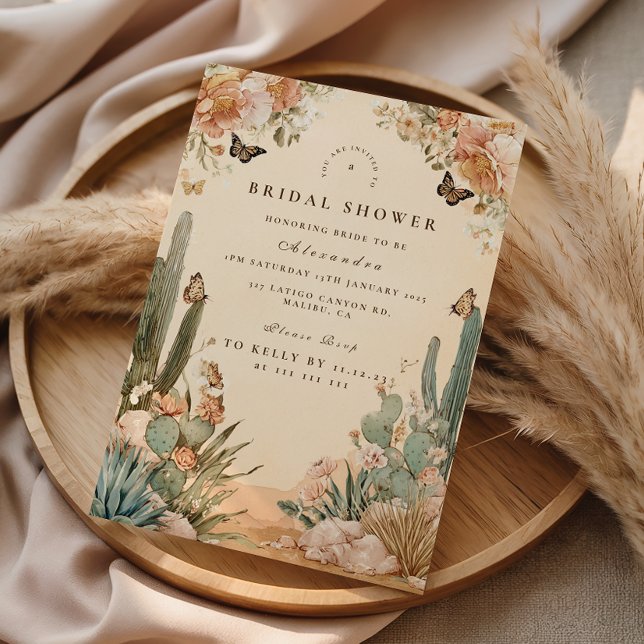 Invitación Ducha de Novia Boho Desierto Cactus (Subido por el creador)