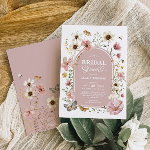 Invitación Ducha de Novia Boho Pradera de Flores Silvestres R