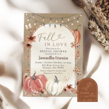 Ducha de Novia Boho Wildflower Pumpkin Fall In Lov