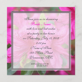 Invitación ducha de novia bonito azalea rosa