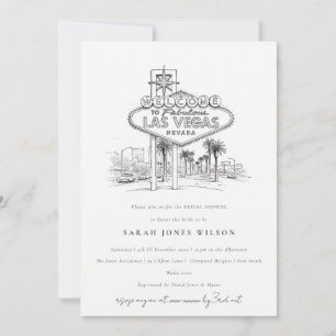 Invitación Ducha de novia Bosquejo de paisaje de Las Vegas Ne